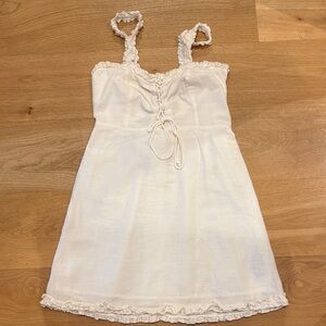 Urban Outfitters Cream Smocked Dress